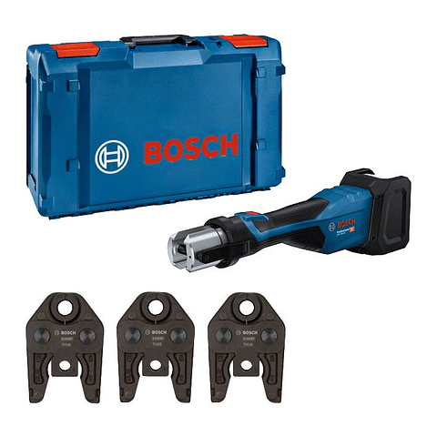 Ferramenta de prensagem sem fio GPT 18V-32 + SET 3 Mordentes TH 16 / 20 / 26 BOSCH