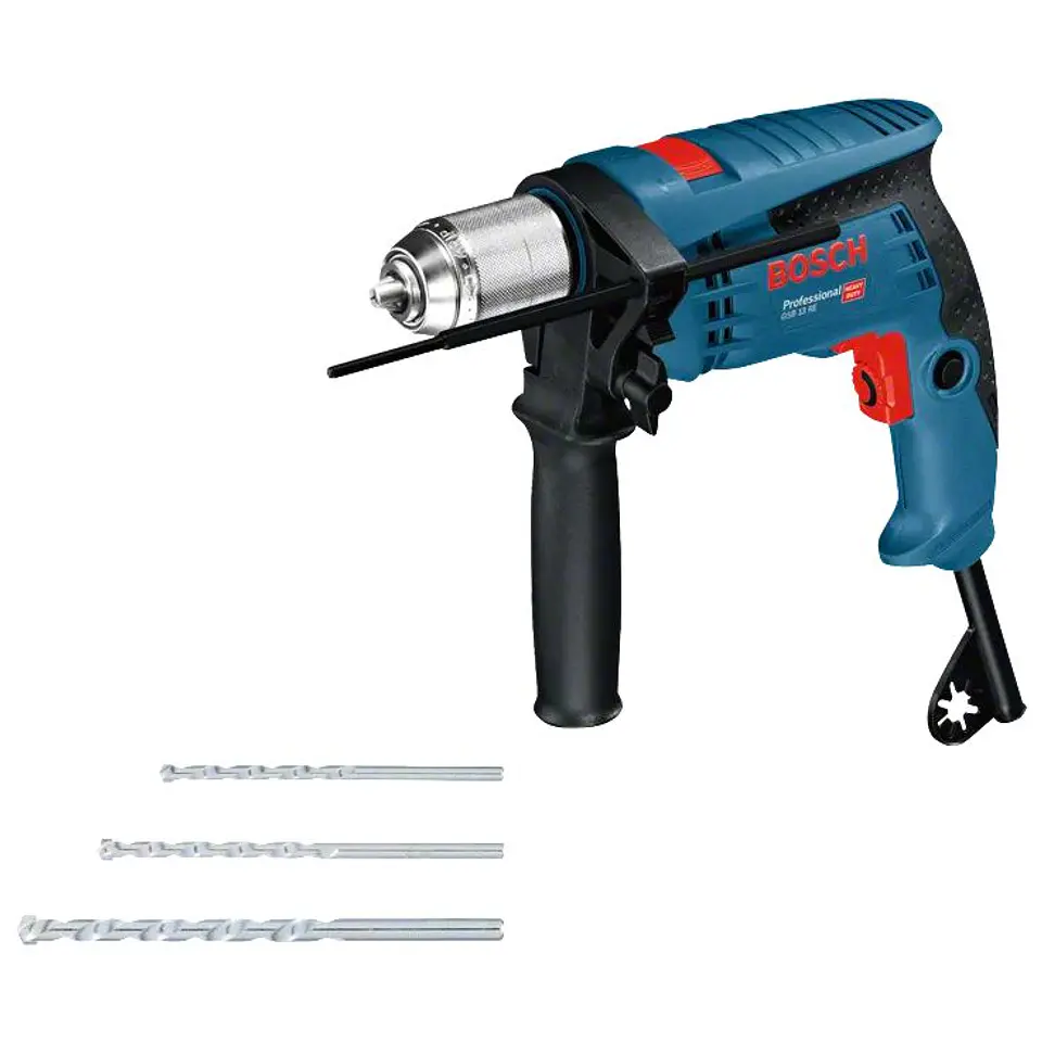 Berbequim com percussão GSB 13 RE + Set 3 brocas (5/6/8mm) BOSCH 1
