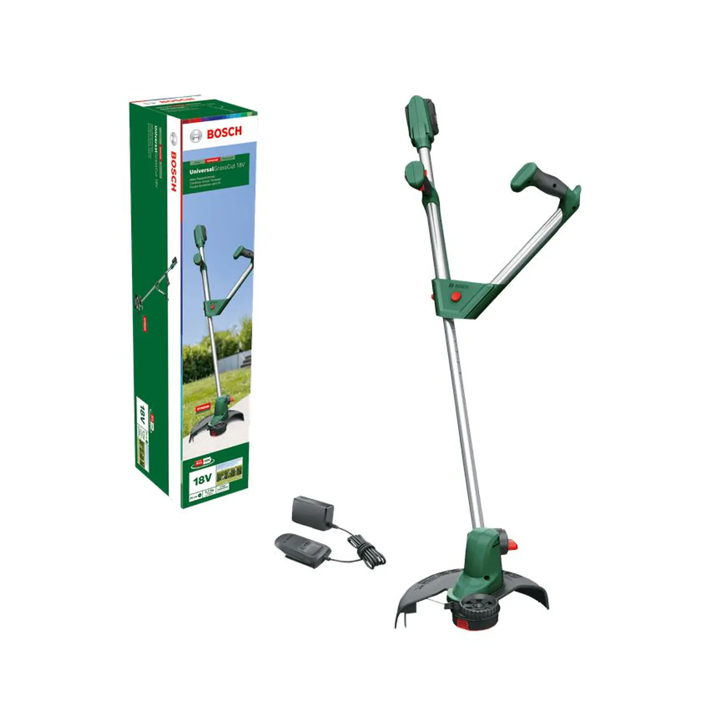 Aparador de relva sem fio UniversalGrassCut 18V-260 - 1 bateria de 2,0 Ah | carregador BOSCH 1