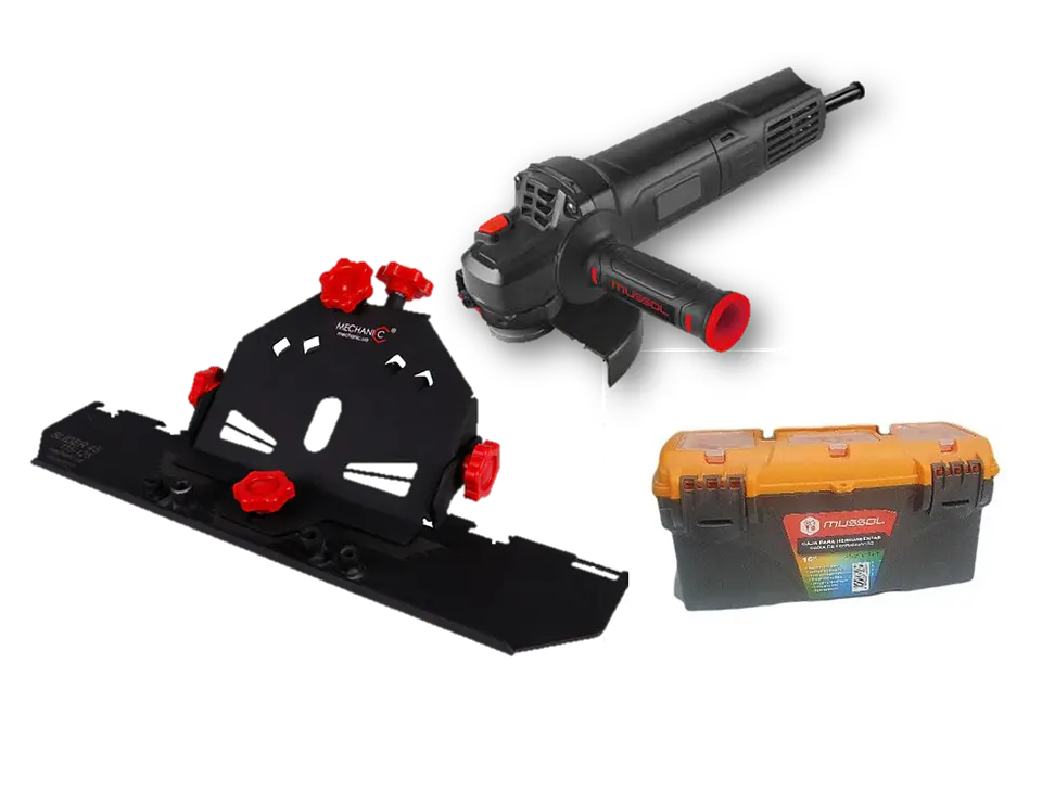 Sistema de Corte 45º + Rebarbadora de 1.200W Ø125mm SLIDER45AMO125 MUSSOL  1