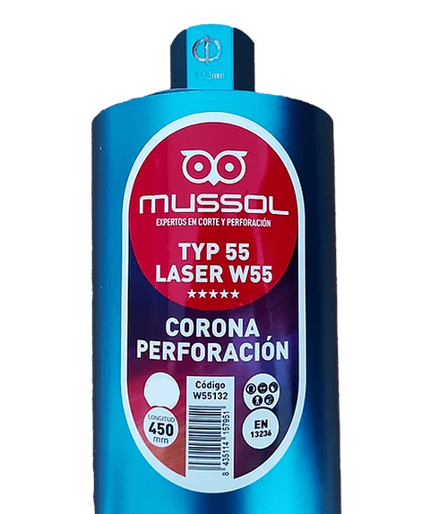 Broca de coroa de Diamante W55 para Caroteadoras  1 1/4'' X 450 mm MUSSOL