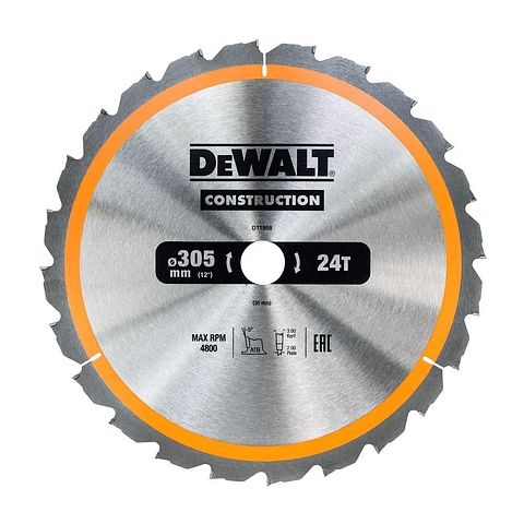Disco de Serra para Madeira ATB Ø 305X30 24D DT1958 DEWALT