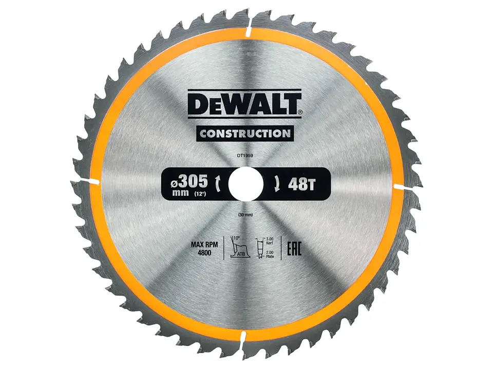 Disco de Serra para Madeira ATB Ø 305X30 48D DT1959 DEWALT 1