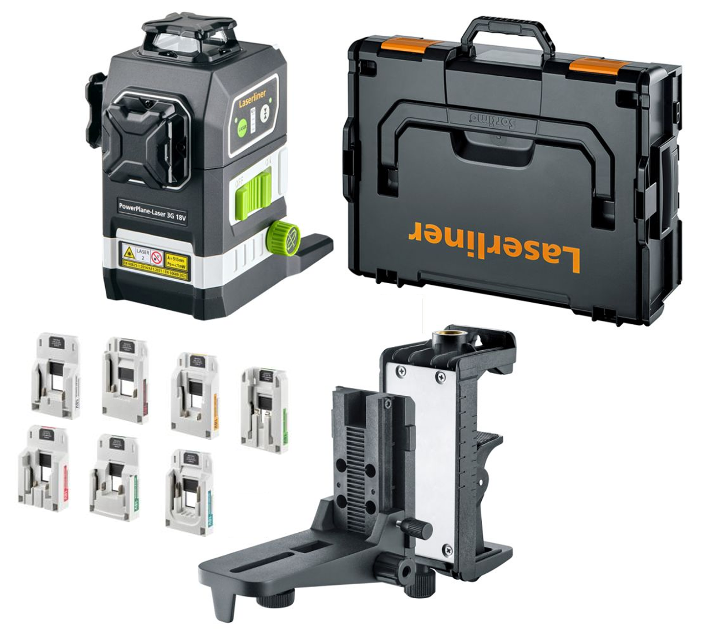 Nível laser 3 Linhas Verdes PowerPlane-Laser 3G Multi-18V LASERLINER 1