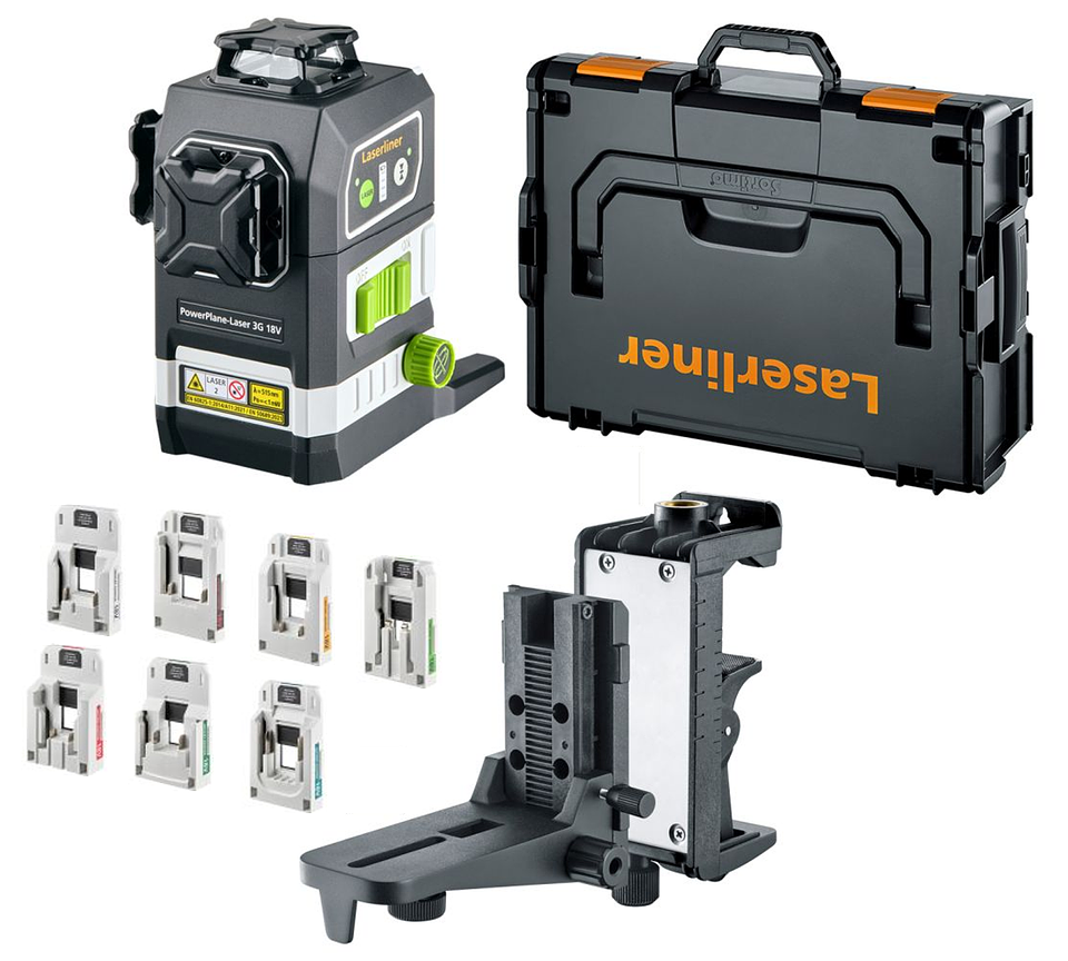 Nível laser 3 Linhas Verdes PowerPlane-Laser 3G Multi-18V LASERLINER 1
