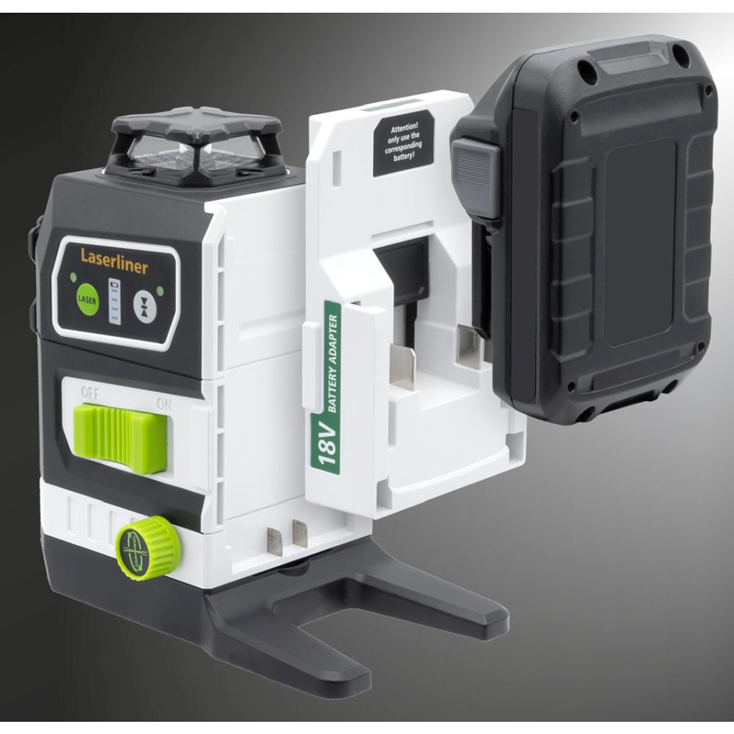 Nível laser 3 Linhas Verdes PowerPlane-Laser 3G Multi-18V LASERLINER 3