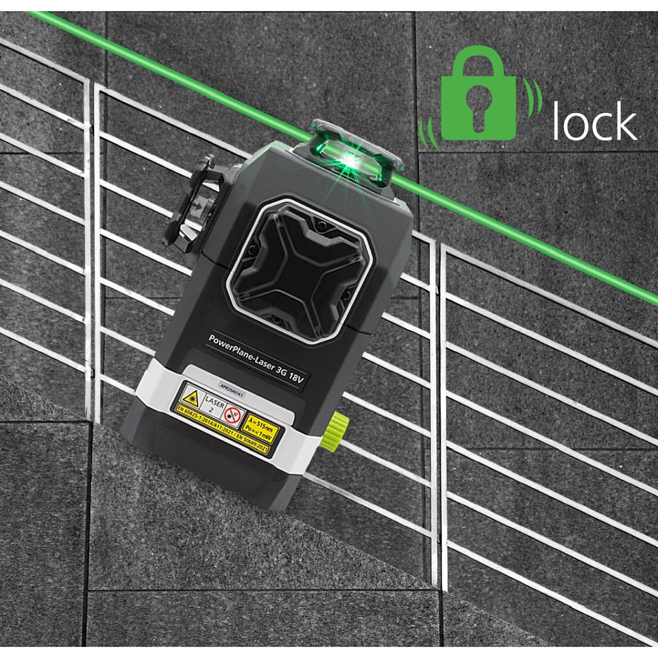 Nível laser 3 Linhas Verdes PowerPlane-Laser 3G Multi-18V LASERLINER 6