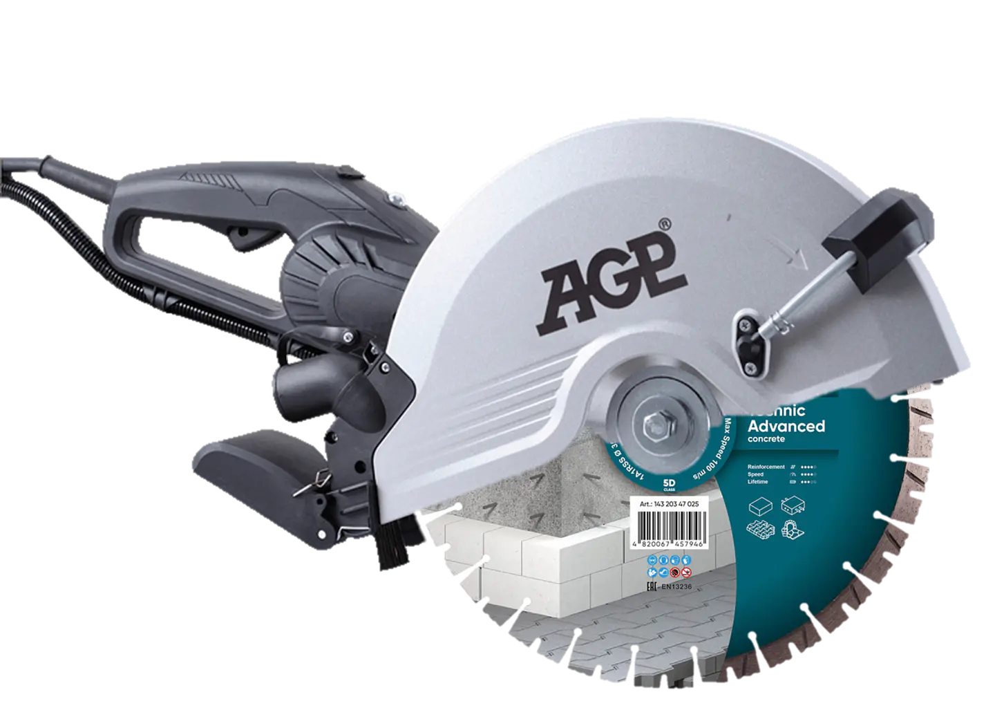 Cortadora de Betão a Húmido ou Seco Ø355 mm C14 AGP (EXCLUSIVO ONLINE) 1