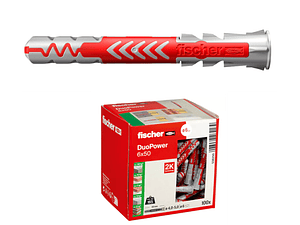 100 Un. Bucha Nylon DuoPower Ø6mm x 50mm 538250 FISCHER