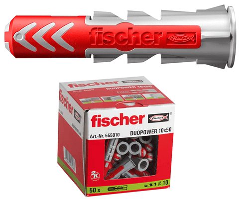 50 Un. Bucha Nylon DuoPower Ø10mm x 50mm 555010 FISCHER