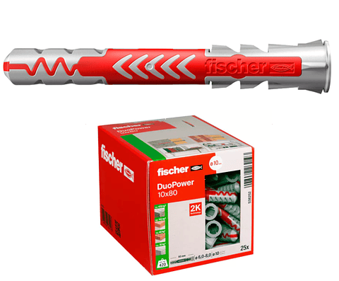 25 Un. Bucha Nylon DuoPower Ø10mm x 80mm 538252 FISCHER 