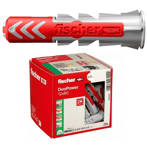 25 Un. Bucha Nylon DuoPower Ø12mm x 60mm 538243 FISCHER  1