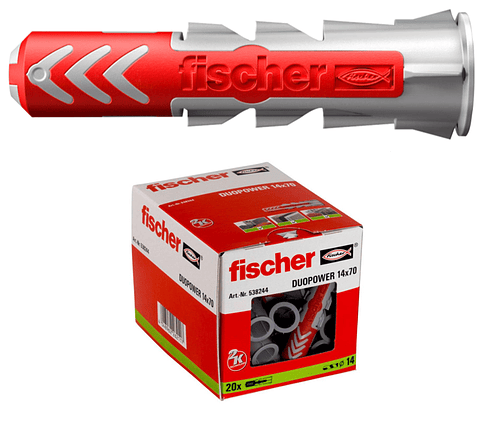 20 Un. Bucha Nylon DuoPower Ø14mm x 70mm 538244 FISCHER