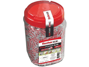 400 Un. Bucha Nylon DuoPower Ø8mm x 40mm 557384 FISCHER 