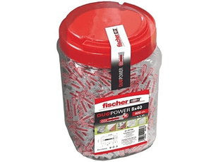 400 Un. Bucha Nylon DuoPower Ø8mm x 40mm 557384 FISCHER 