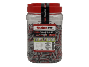750 Un. Bucha Nylon DuoPower Ø6mm x 30mm 557383 FISCHER 