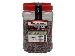 750 Un. Bucha Nylon DuoPower Ø6mm x 30mm 557383 FISCHER 