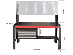 Bancada de Trabalho 1560mm com 3 gavetas e Painel 50253 FORCE