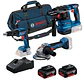 Conjunto Aparafusadora pladur GTB 18V-45 + Rebarbadora GWS 18V-8 (125) + Martelo GBH 18V-22 + 2 Baterias 18V 4.0Ah PRIMEKIT BOSCH - Thumbnail 1