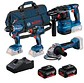 Conjunto Aparafusadora GSR 18V-45 + Aparafusadora impacto GDX 18V-200 + Rebarbadora GWS 18V-8 (125) + Martelo GBH 18V-22 + 2 Baterias 18V 4.0Ah PRIMEKIT BOSCH - Thumbnail 1