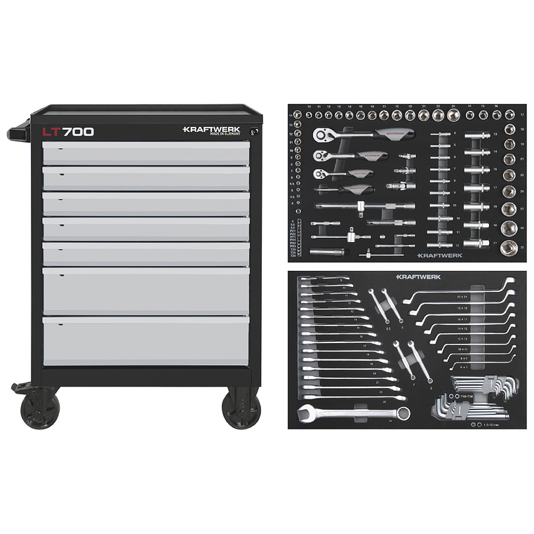 Carro de Ferramentas 7 Gavetas com 132 Peças LT LINE LT700 KW101.107.200-2 KRAFTWERK 1