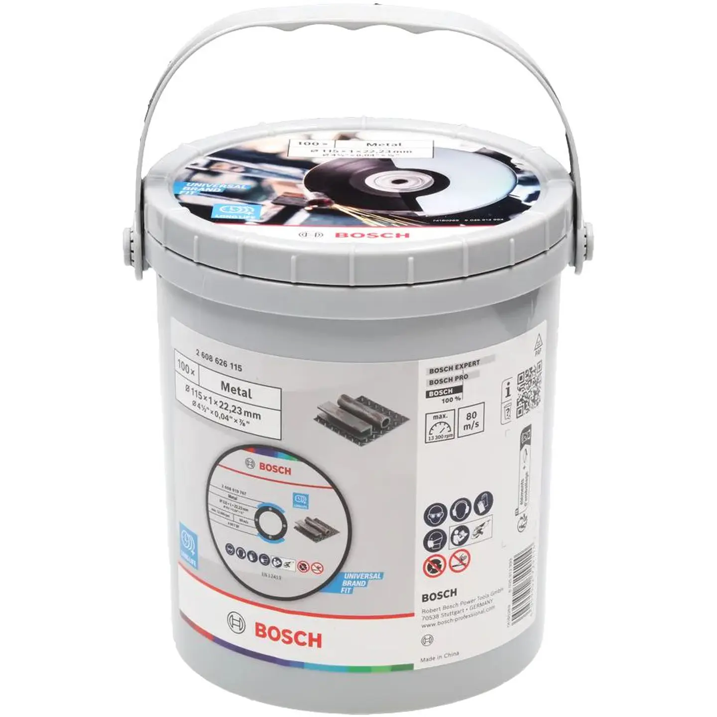 Balde com 100 discos de corte Standard for metal 115 x 1mm BOSCH 2