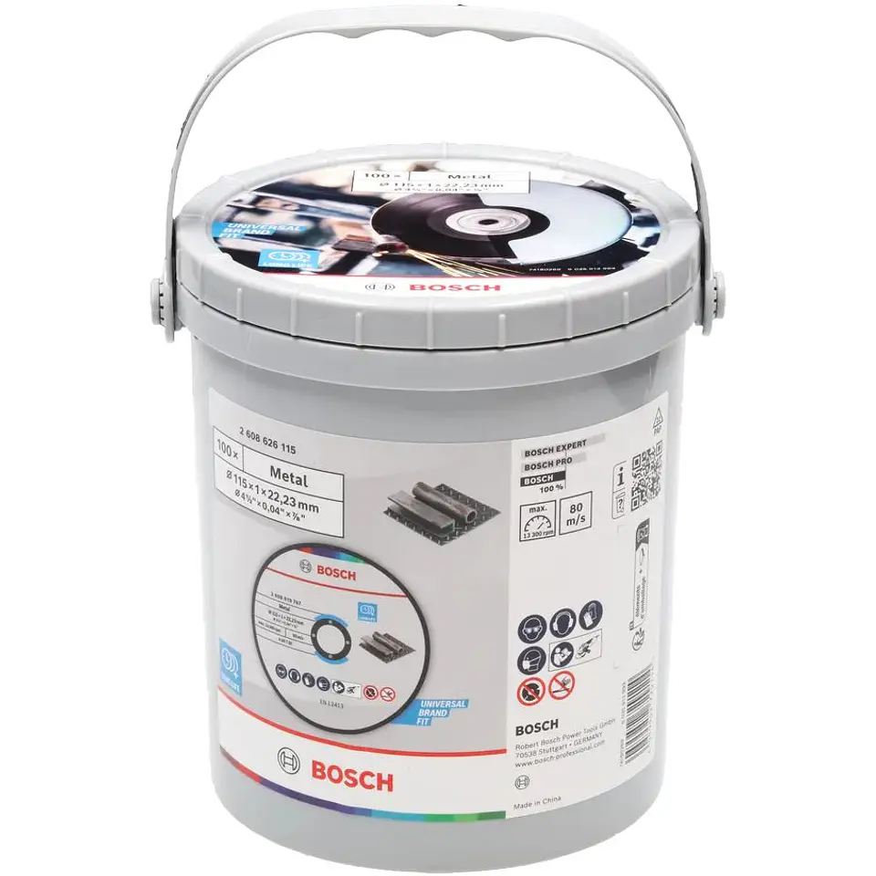 Balde com 100 discos de corte Standard for metal 115 x 1mm BOSCH 2