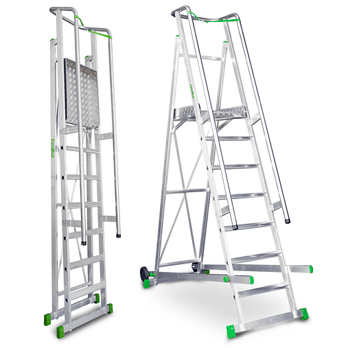 Escada de Alumínio de Armazém com Plataforma e Rodas ES-SM ESCALIBUR BY FARAONE 1