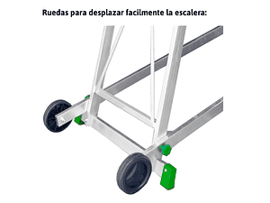 Escada de Alumínio de Armazém com Plataforma e Rodas ES-SM ESCALIBUR BY FARAONE