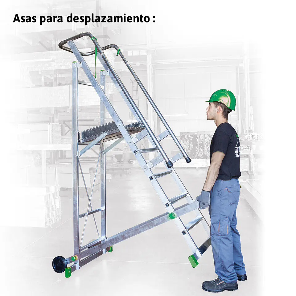Escada de Alumínio de Armazém com Plataforma e Rodas ES-SM ESCALIBUR BY FARAONE 4