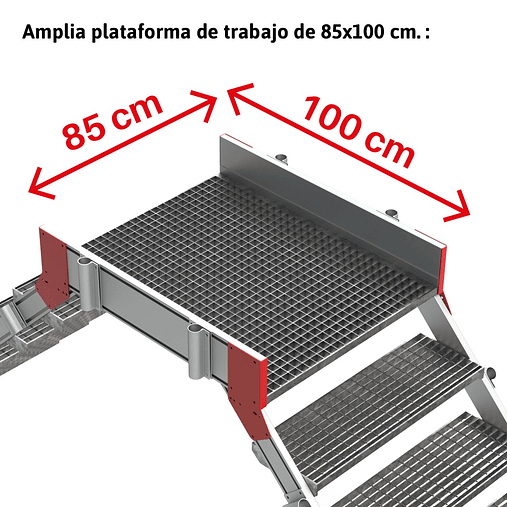 Escada de Ponte em Alumínio com Plataforma de Tramex SP-T FARAONE 3