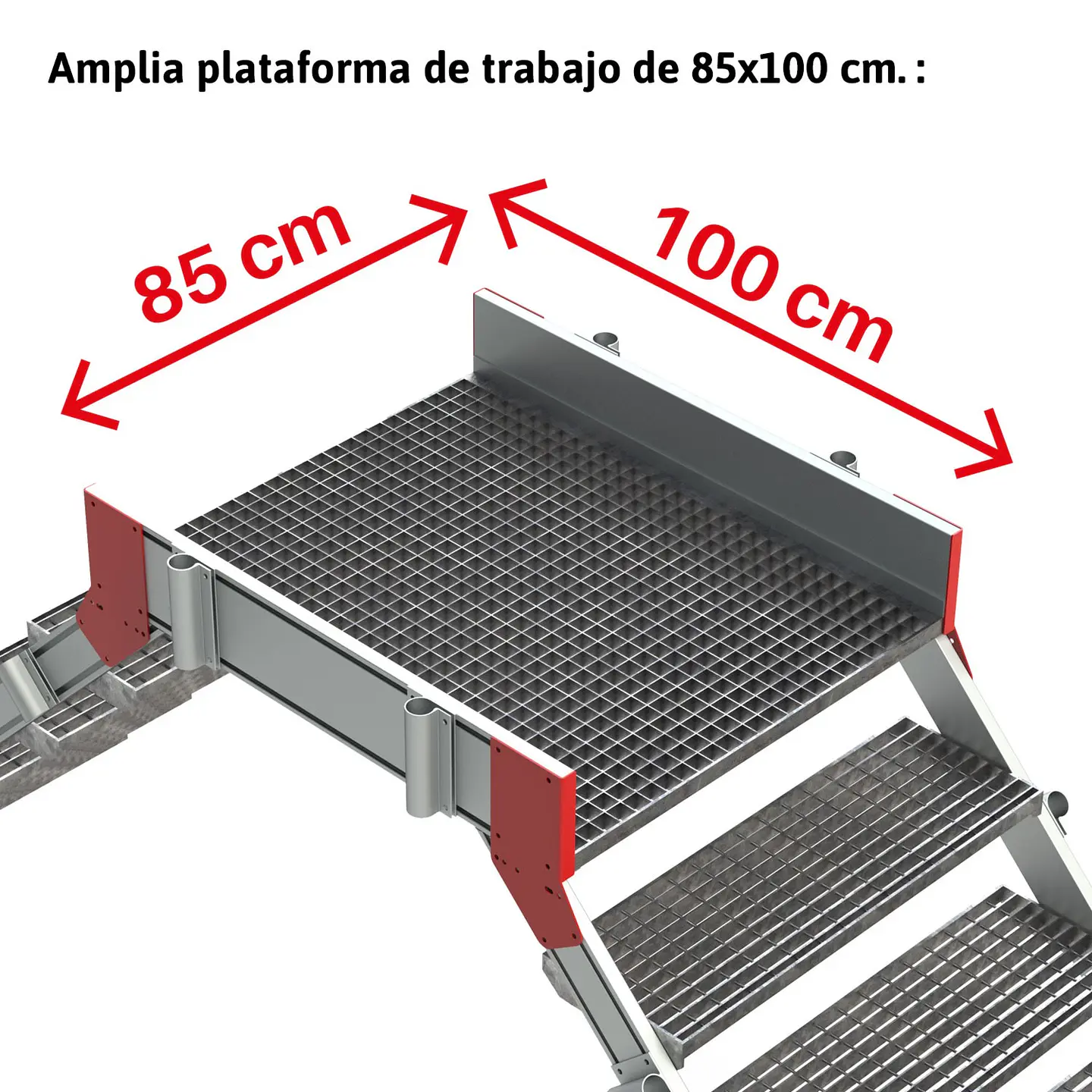 Escada de Ponte em Alumínio com Plataforma de Tramex SP-T FARAONE 3