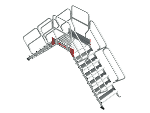 Escada de Ponte em Alumínio com Plataforma a 45º SP45 FARAONE