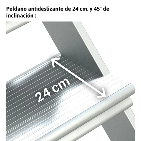 Escada de Ponte em Alumínio com Plataforma a 45º SP45 FARAONE