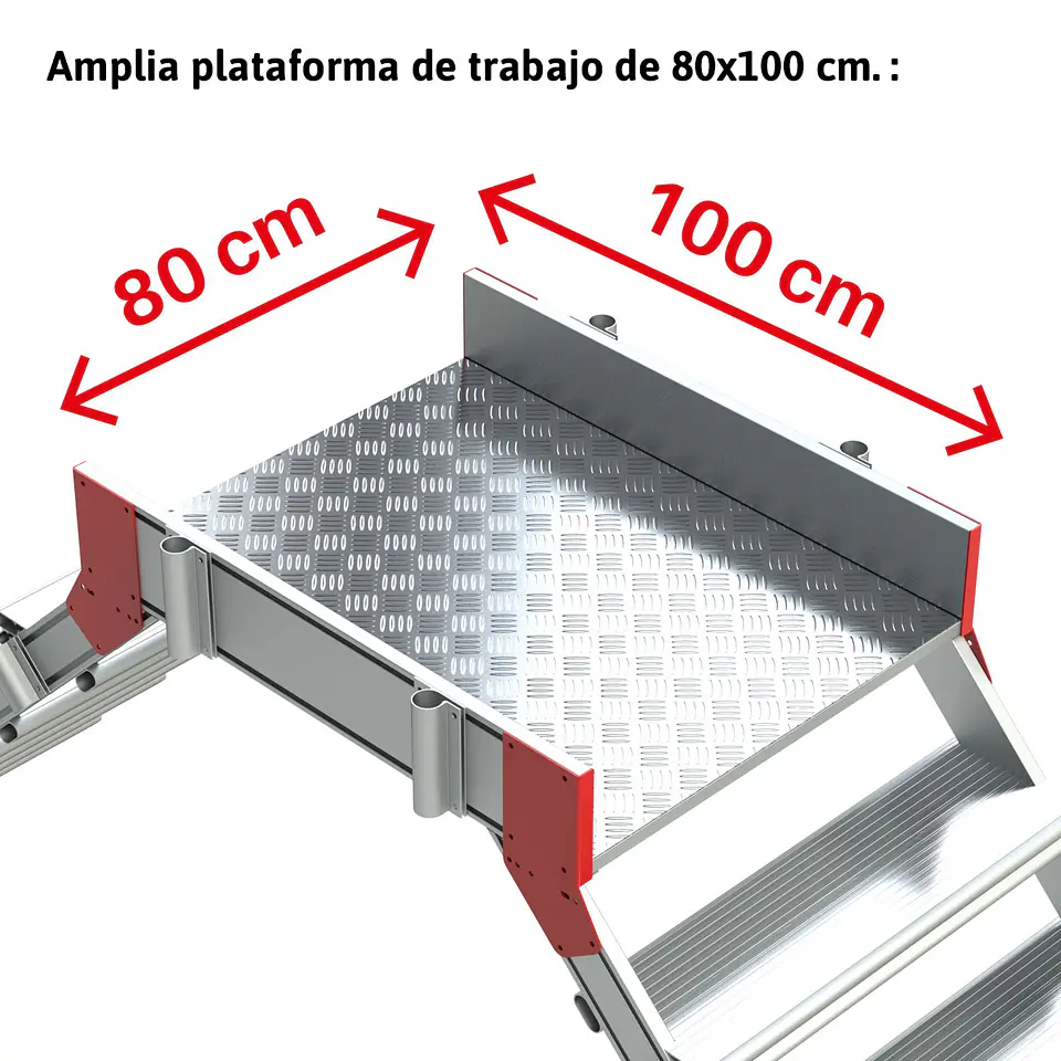 Escada de Ponte em Alumínio com Plataforma a 45º SP45 FARAONE 3