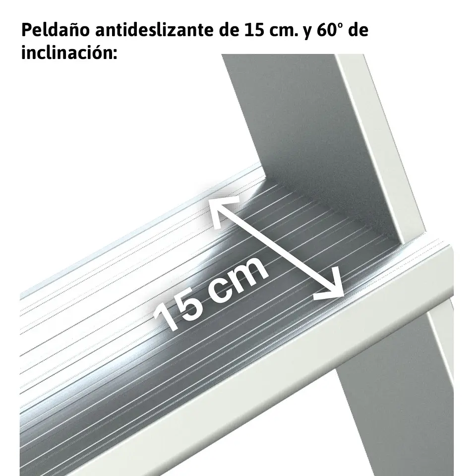 Escada de Ponte em Alumínio com Plataforma a 60º SP60 FARAONE 2