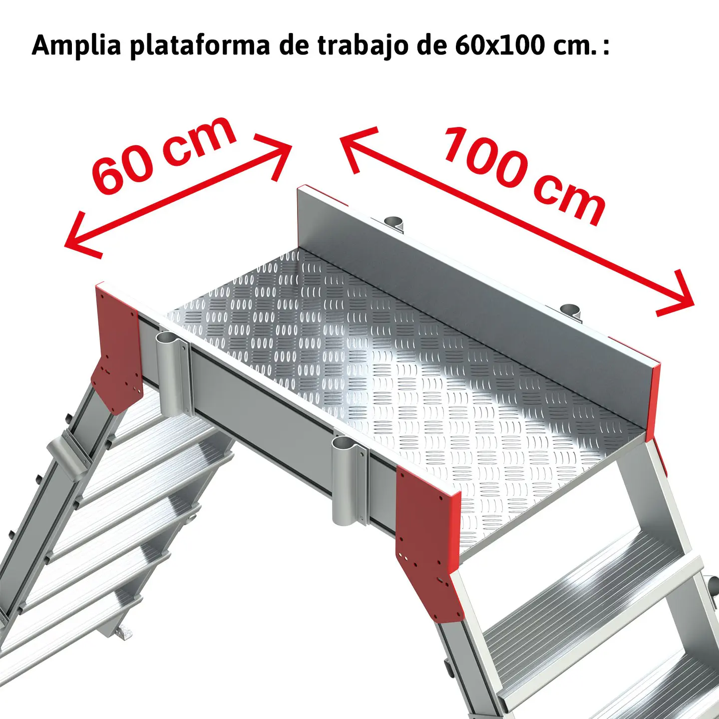 Escada de Ponte em Alumínio com Plataforma a 60º SP60 FARAONE 3