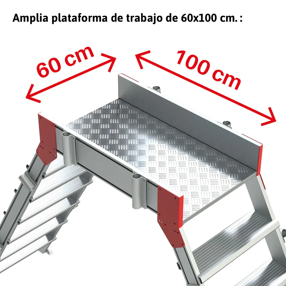 Escada de Ponte em Alumínio com Plataforma a 60º SP60 FARAONE 3