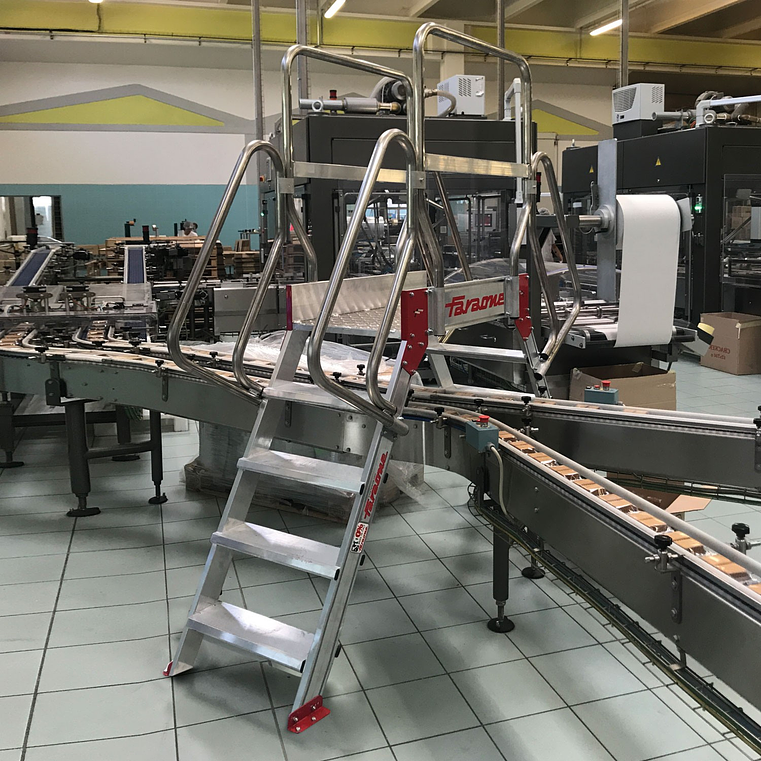 Escada de Ponte em Alumínio com Plataforma a 60º SP60 FARAONE 4