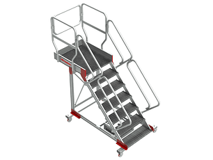 Escada de Alumínio com Cantiléver Tramex e Rodas SB-T FARAONE