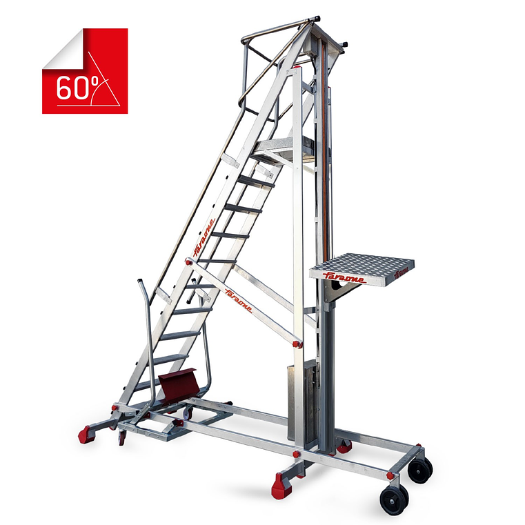 Escada de Alumínio com Plataforma e Superfície de Carga Elétrica PICK FARAONE 2