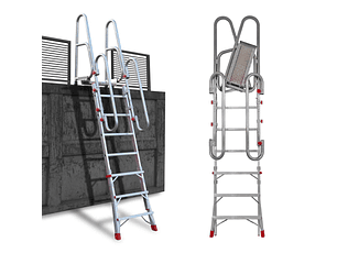 Escada de Alumínio Dobrável para Camião Ajustável em Altura SCRT FARAONE