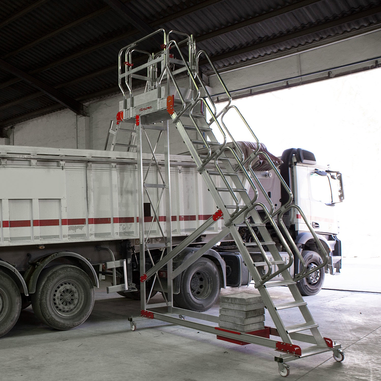 Escada de Alumínio com Plataforma para Camiões e Autocarros SY-BA FARAONE 2