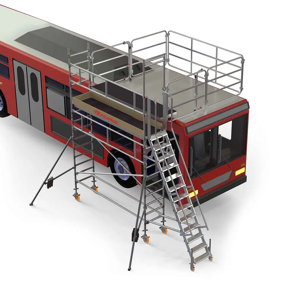 Escada de Alumínio com Plataforma para Camiões e Autocarros TSA-AB/3 FARAONE 1