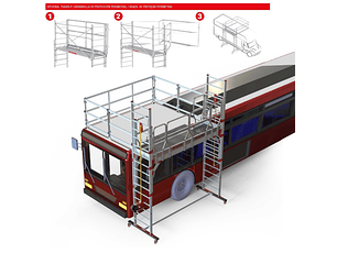 Andaime de Alumínio Especial para Oficinas de Camiões e Autocarros TSA320 FARAONE