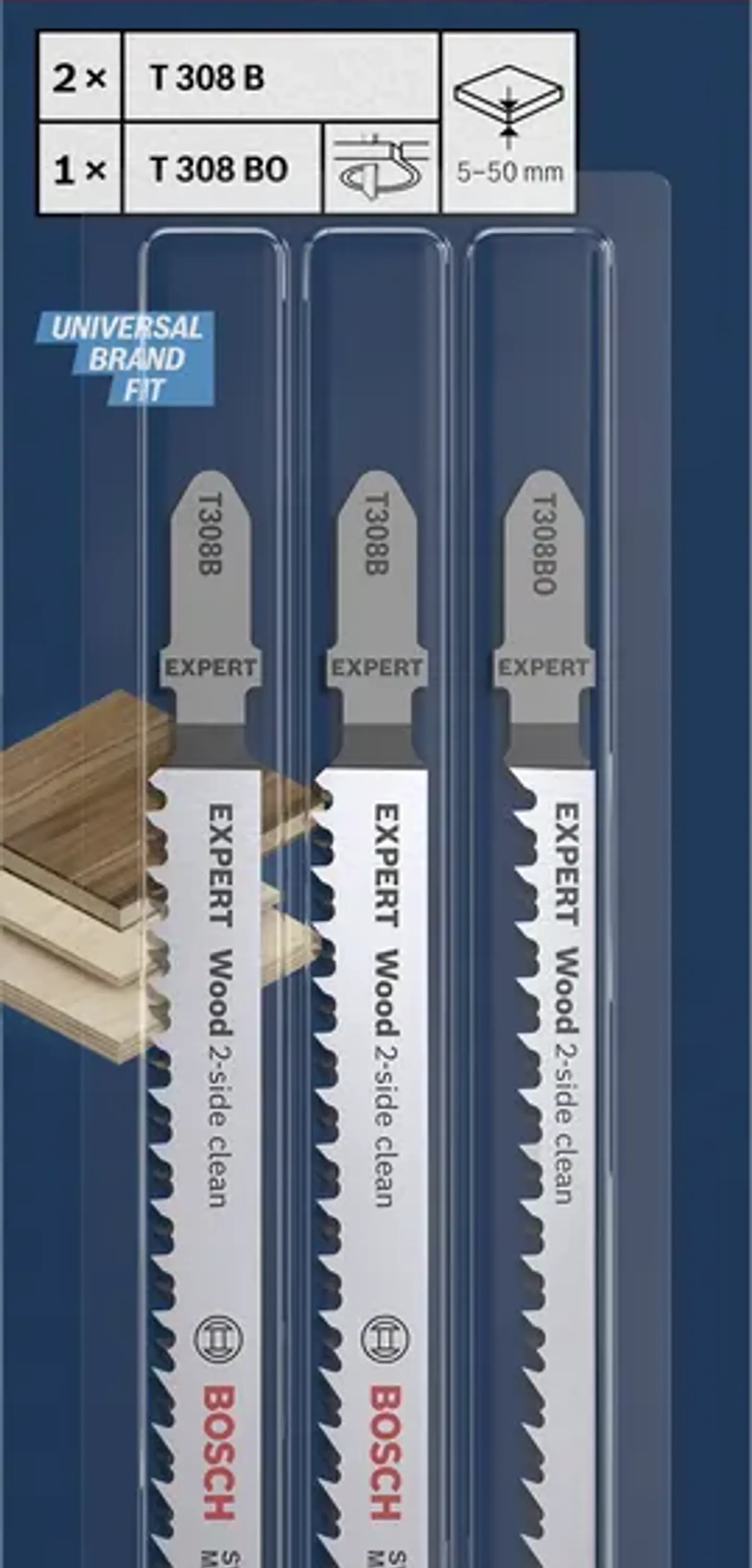 Lamina de Serra Vertical T 308 B EXPERT WOOD BOSCH (3 Unidades) 2