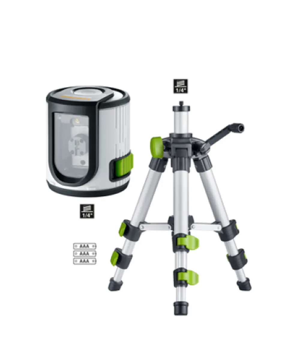 Nível Laser 2 Linhas Verde com Tripé EasyCross-Laser Work Set LASERLINER 1