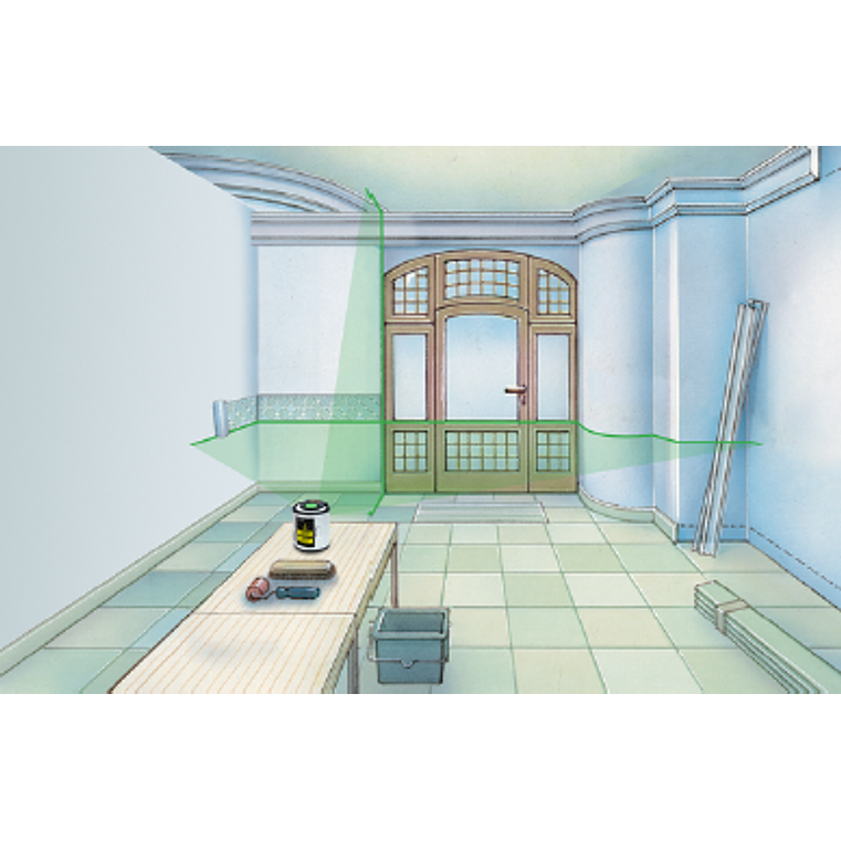 Nível Laser 2 Linhas Verde com Tripé EasyCross-Laser Work Set LASERLINER 5