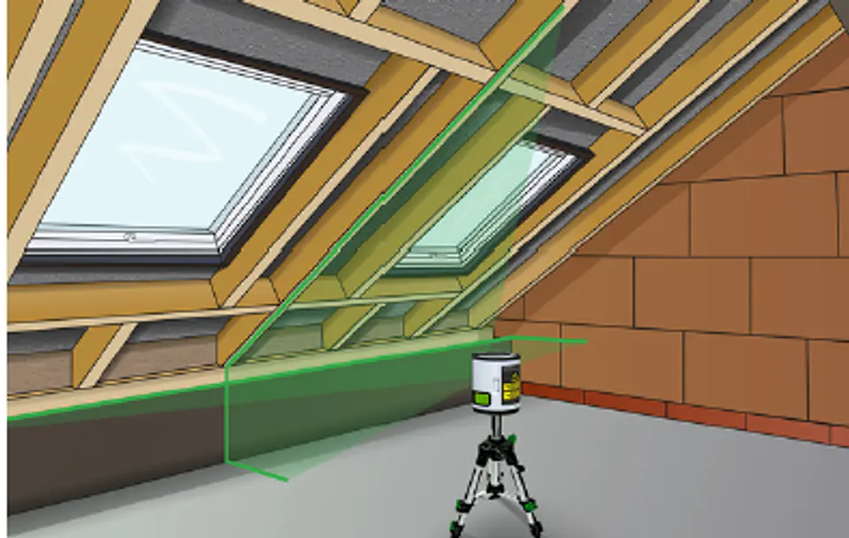 Nível Laser 2 Linhas Verde com Tripé EasyCross-Laser Work Set LASERLINER 6