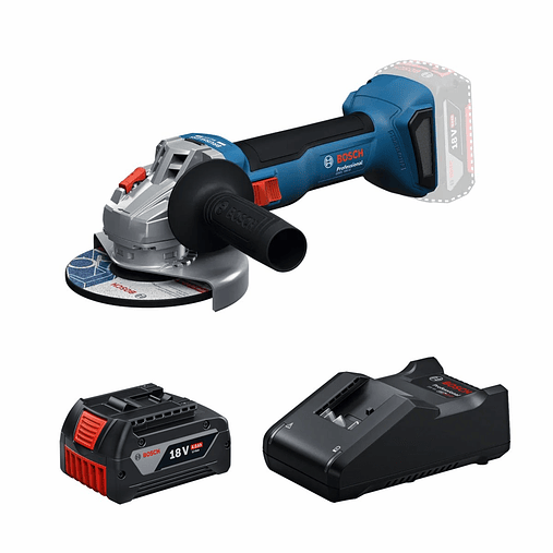 Rebarbadora sem fio GWS 18V-8 (125) + 1 Bateria 18V 4.0Ah + Carregador SoloPOWER PACK BOSCH 1